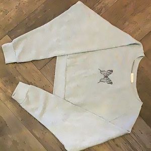 Gray cropped butterfly sweater